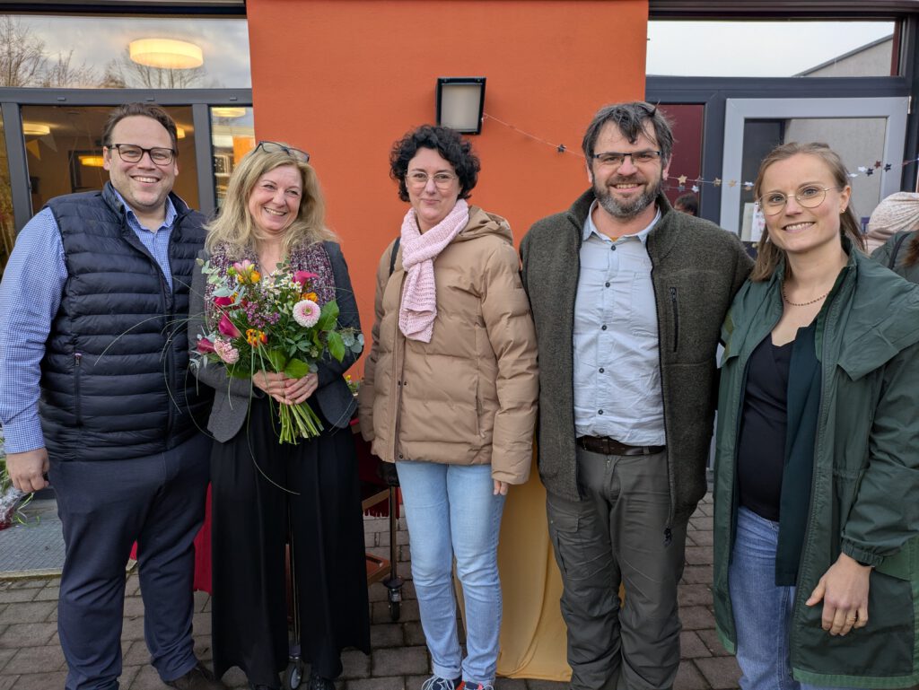 Gruppenfoto v.l.n.r: Christian Pech, Claudia Morgenstern (beide AWO), Heidrun Stollberg, Christian Müller-Thomas (beide Universität), Marlene Hayn (Uniklinikum)